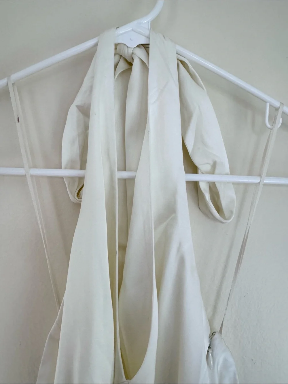 Abercrombie & Fitch Julia Slip Halter Maxi Dress Cream Floral Satin Large Tall